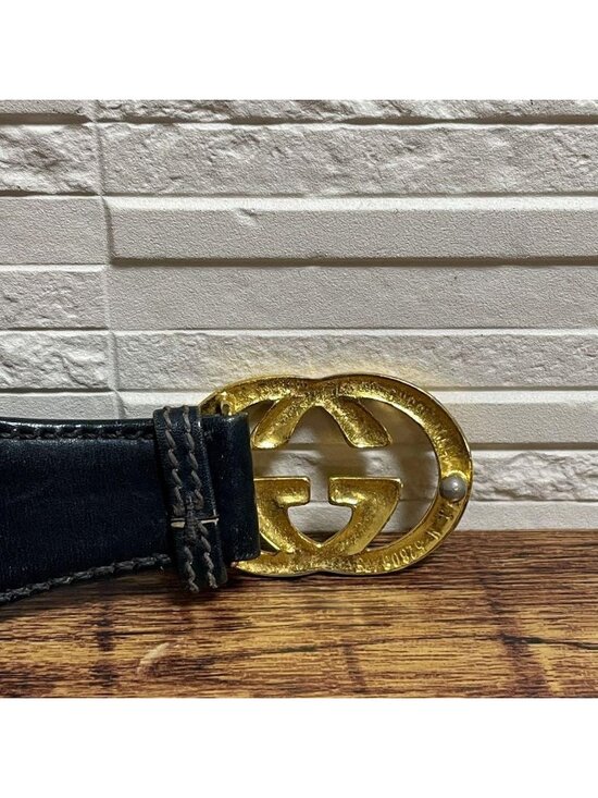 Gucci Sherry GG Gold Buckle Belt Leather Canvas main image 6